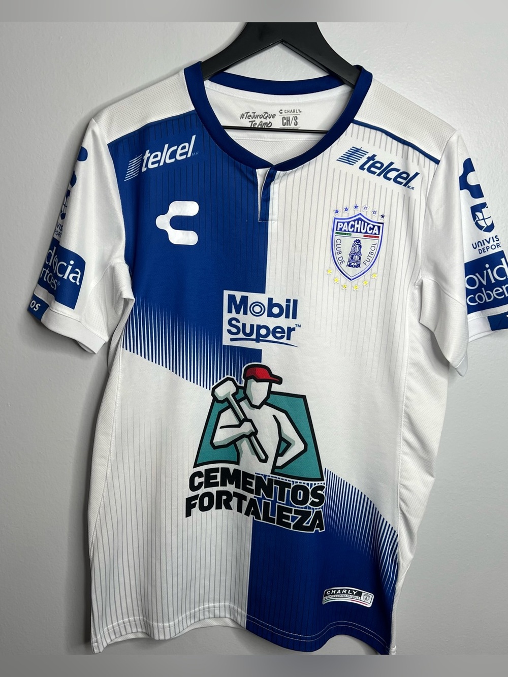 Pachuca Jersey Mens Small Charly White 2018 2019 Liga MX Futbol Soccer Mexico